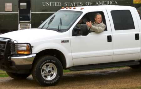 Bush and his shiny new pickup
